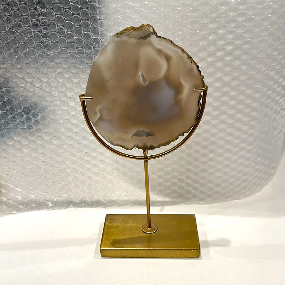 Decorative Agate Accent on Metal Stand